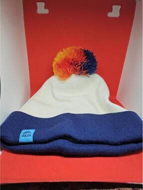 Aldi Gear 2023 Beanie Winter Stocking Hat with Multi Color Pom Pom One Size